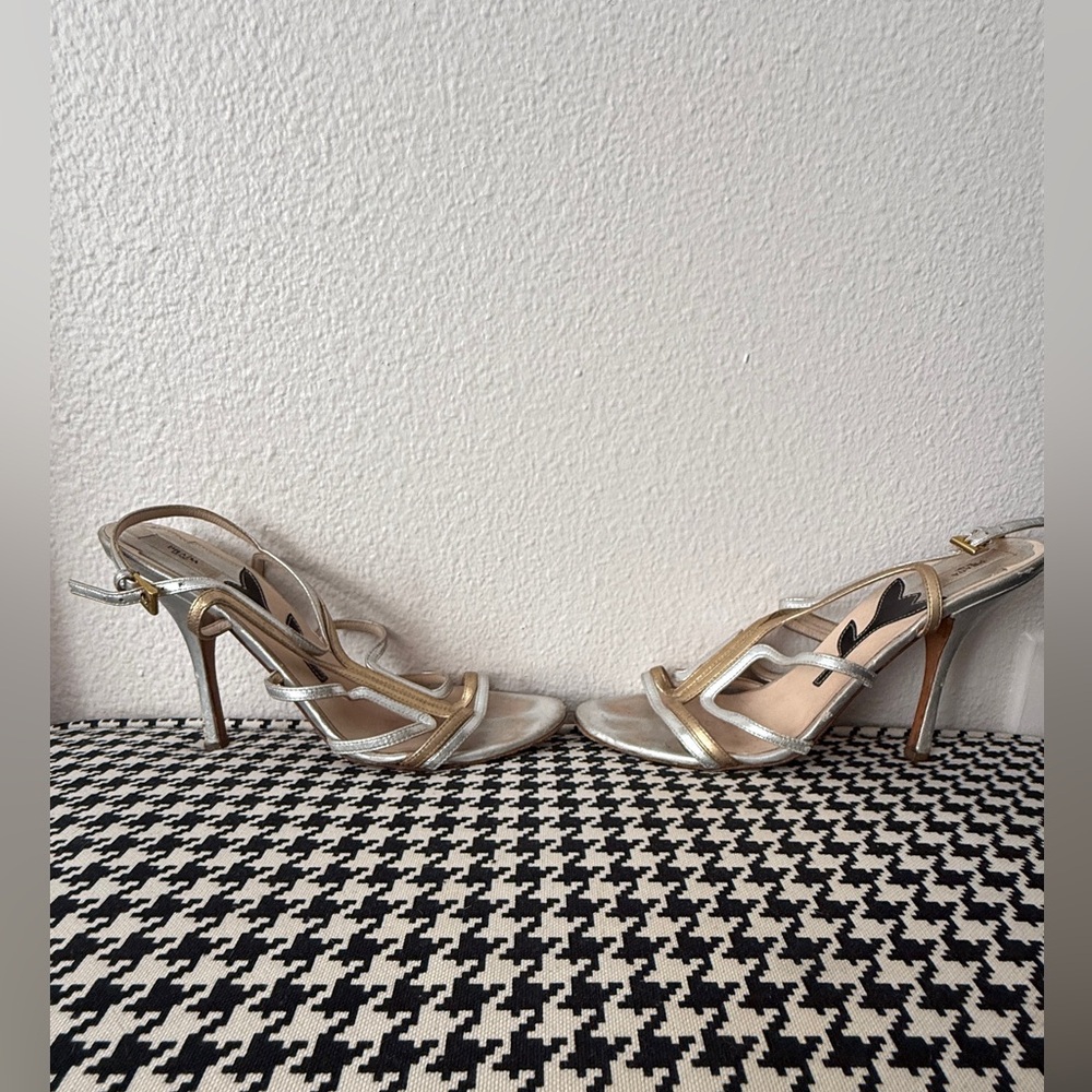 Prada Women's Metallic Strappy Sandals - Picture 6 of 8